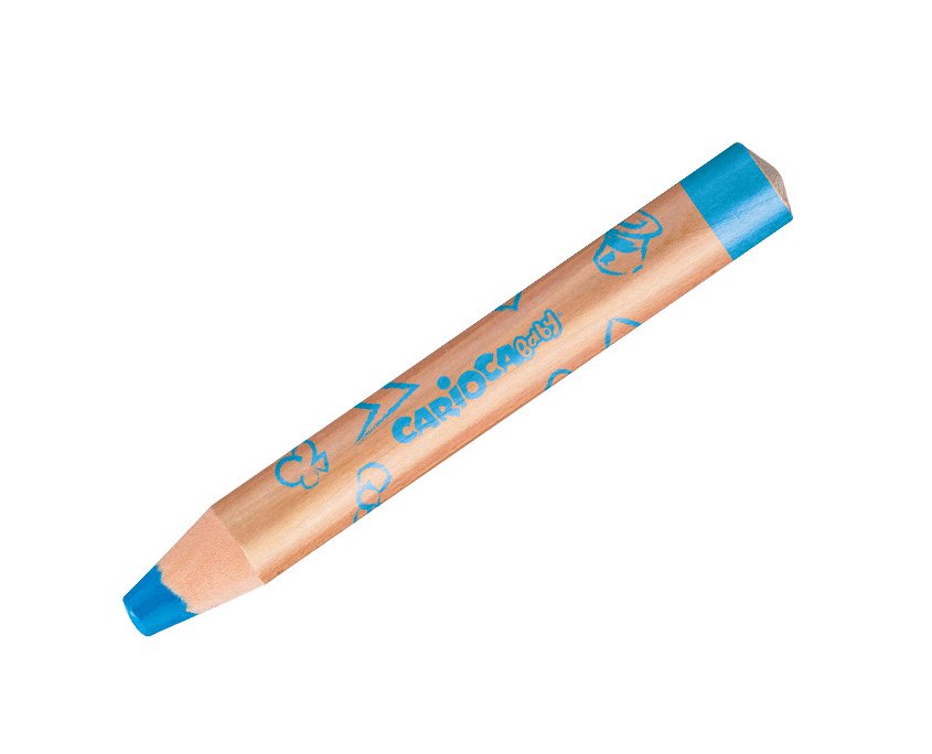 Carioca Baby 1+ 3in1 Pack De 6 Lapices - Lapiz Cera Y Acuarela En Uno - Cuerpo Extragrande - Acuarelables - Sacapuntas
