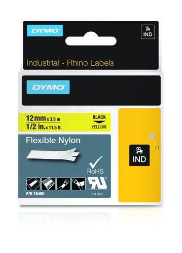 Dymo 12mm Rhino Flexible Nylon Tape Cinta Para Impresora De Etiquetas D1
