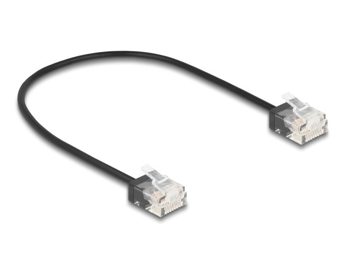 Delock Rj45 Cable De Red Cat.6 Utp Ultra Slim 0,3 M Negro Con Kurzen Machon