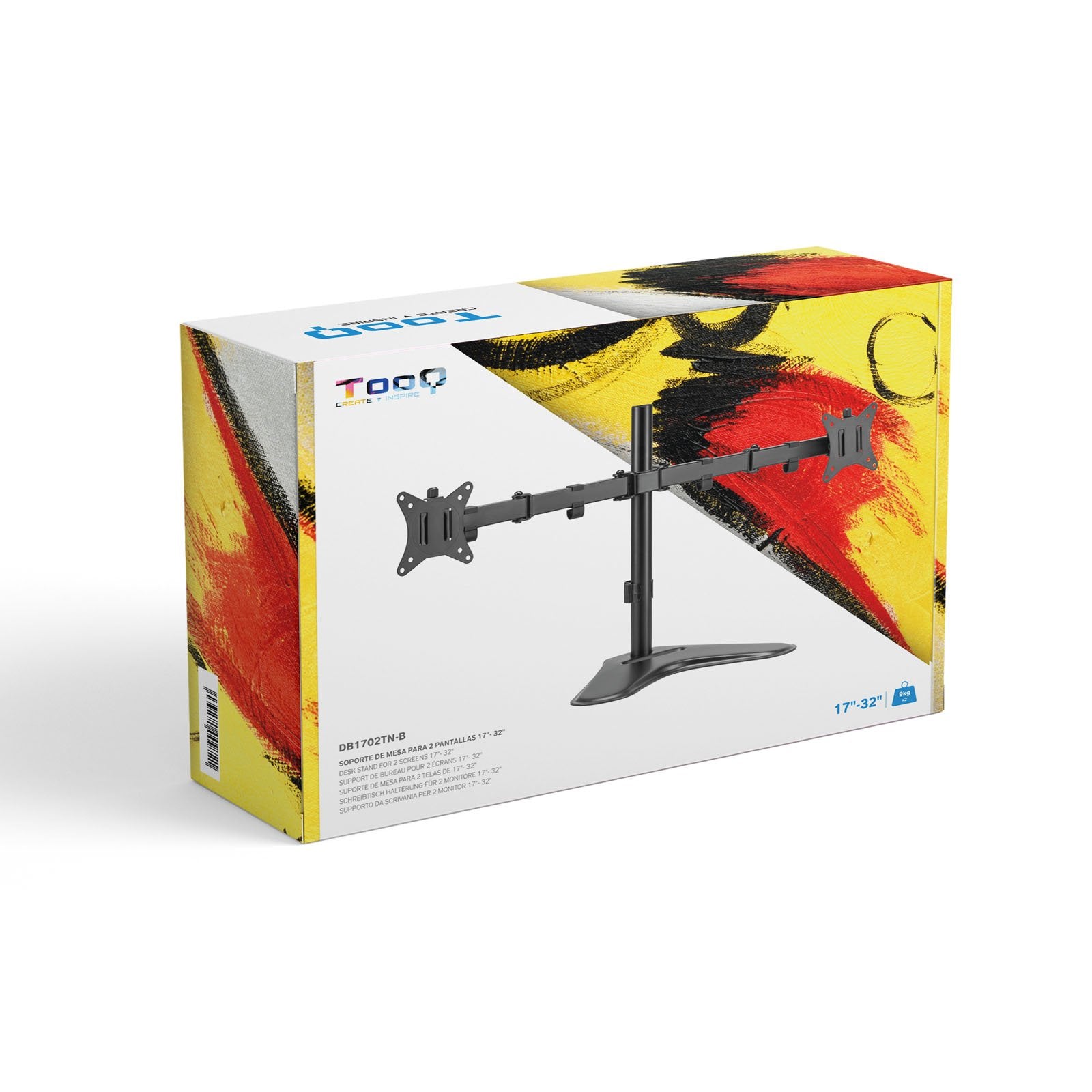 EAN 8433281012028 - TooQ DB1702TN-B soporte para monitor 81,3 cm (32") Escritorio Negro imagen 9