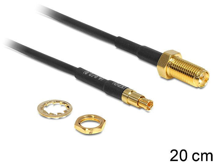 EAN 4043619884834 - DeLOCK 88483 cable coaxial RG-174 0,2 m RP-SMA TS-9 Negro imagen 1