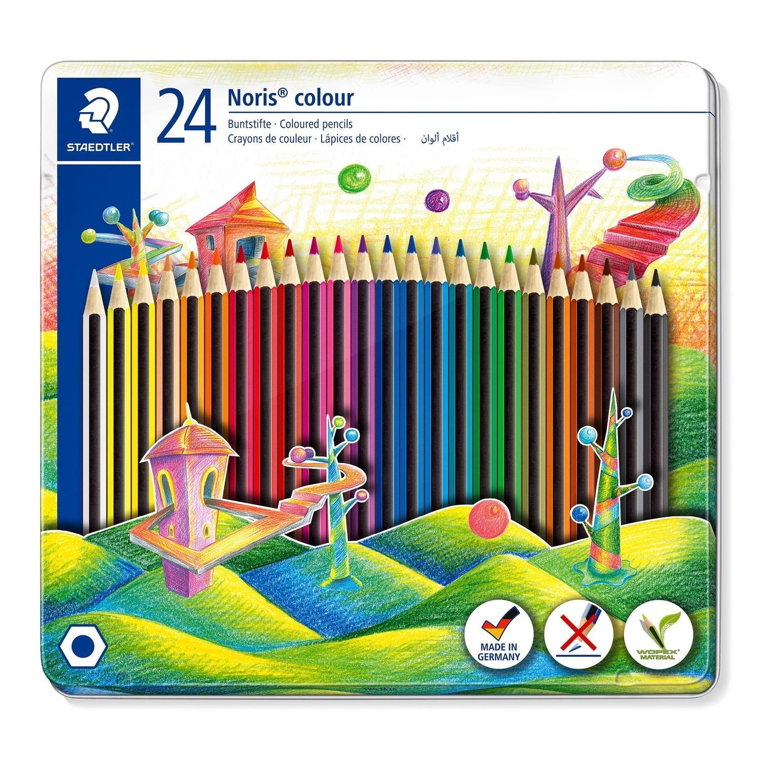 Staedtler Lápices De Colores Noris Colour Surtidos En Estuche Metálico De 24