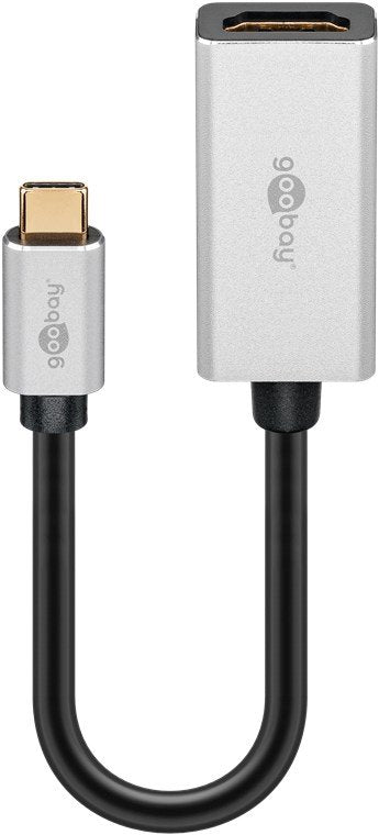 Adaptador Goobay Usb-C 4.0 > Hdmi(Negro/Plata, 15cm)