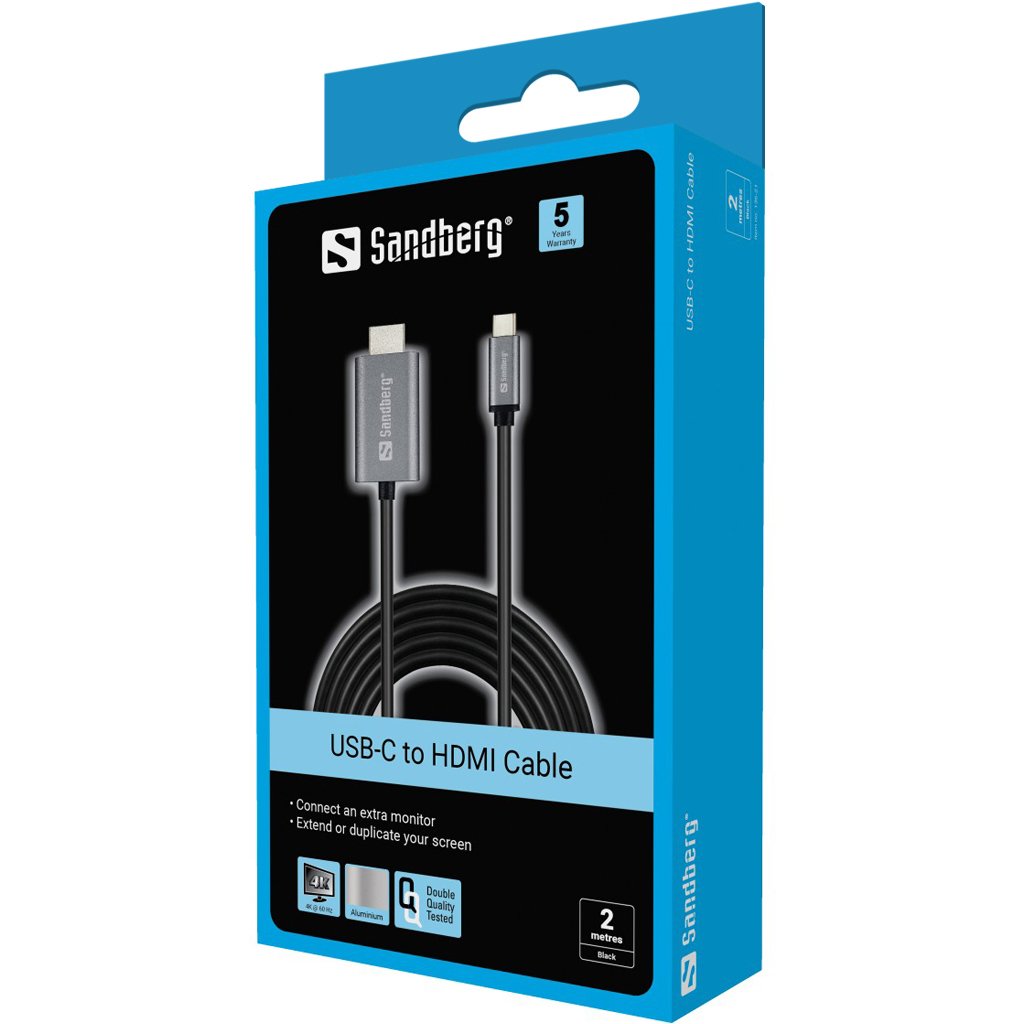 EAN 5705730136214 - Sandberg 136-21 adaptador de cable de vídeo USB Tipo C Plata imagen 2