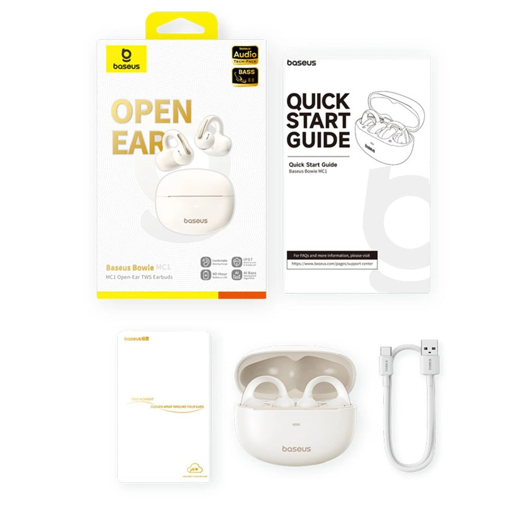 EAN 6932172684341 - Baseus Bowie MC1 Open-Ear TWS Auriculares Inalámbrico Clip de oreja Llamadas/Música Bluetooth Blanco imagen 6