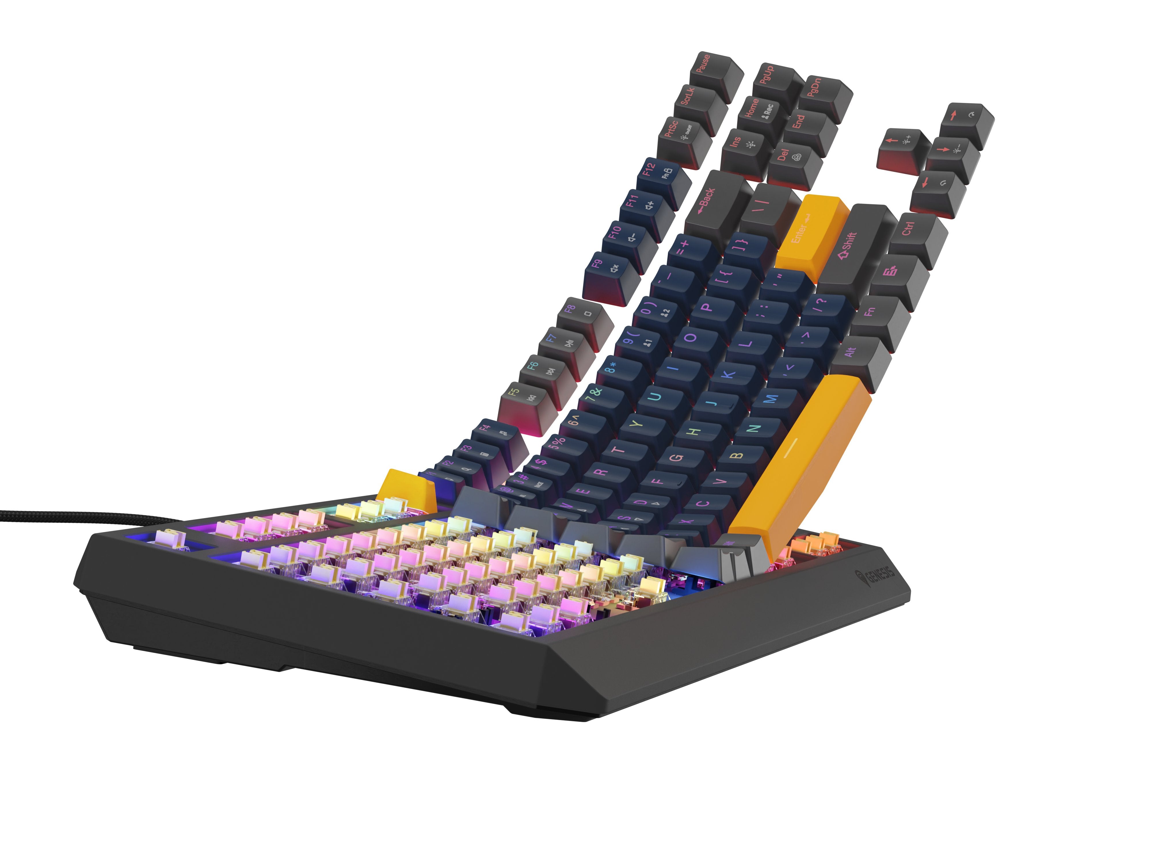 EAN 5901969444445 - GENESIS THOR 230 TKL teclado Juego USB + RF Wireless + Bluetooth QWERTY Negro, Azul, Gris, Naranja imagen 8
