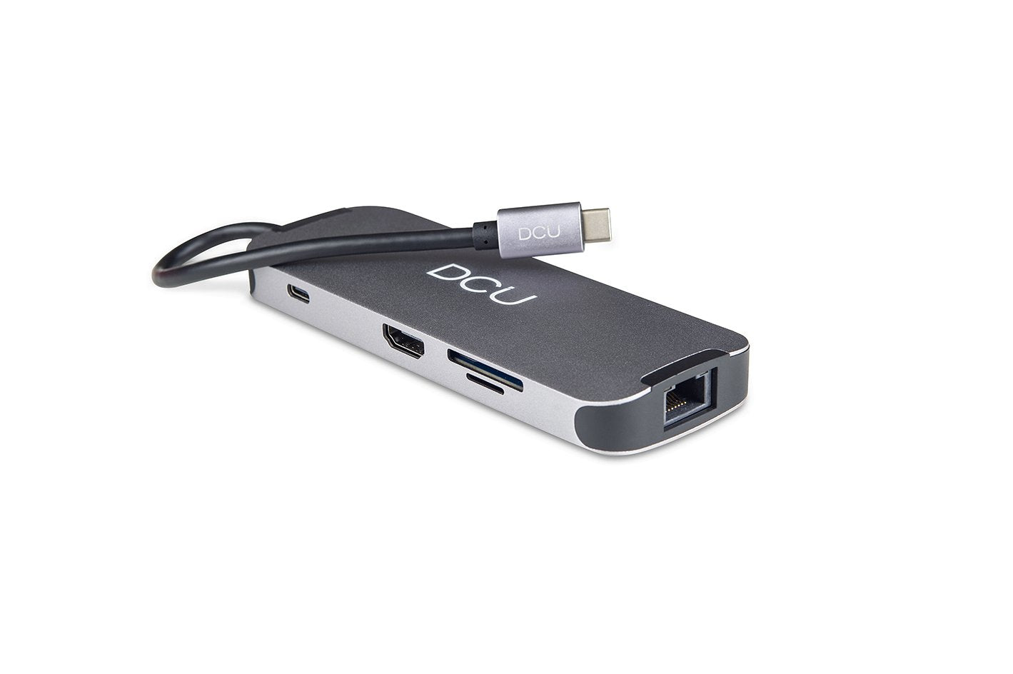 Dcu Tecnologic Hub Usb Tipo C - Conexion Hdmi 4k - Audio Jack 3.5mm - 3 Usb 3.0 - Ethernet Gigabit - Lector De Tarjetas