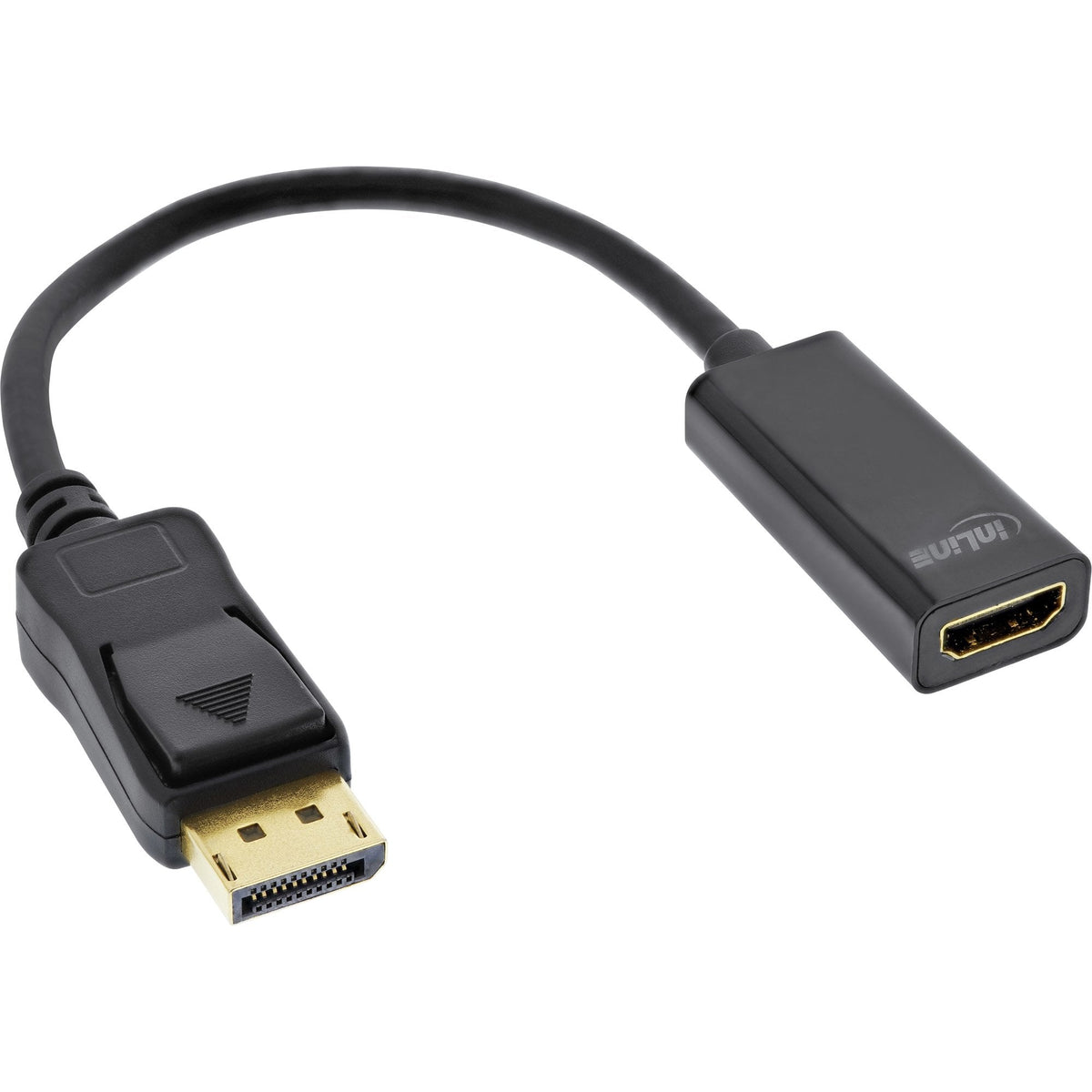 Adaptador Inline Displayport A Hdmi Con Audio, Displayport Macho A Hdmi Hembra, 4k/30hz, Negro 0,15 M