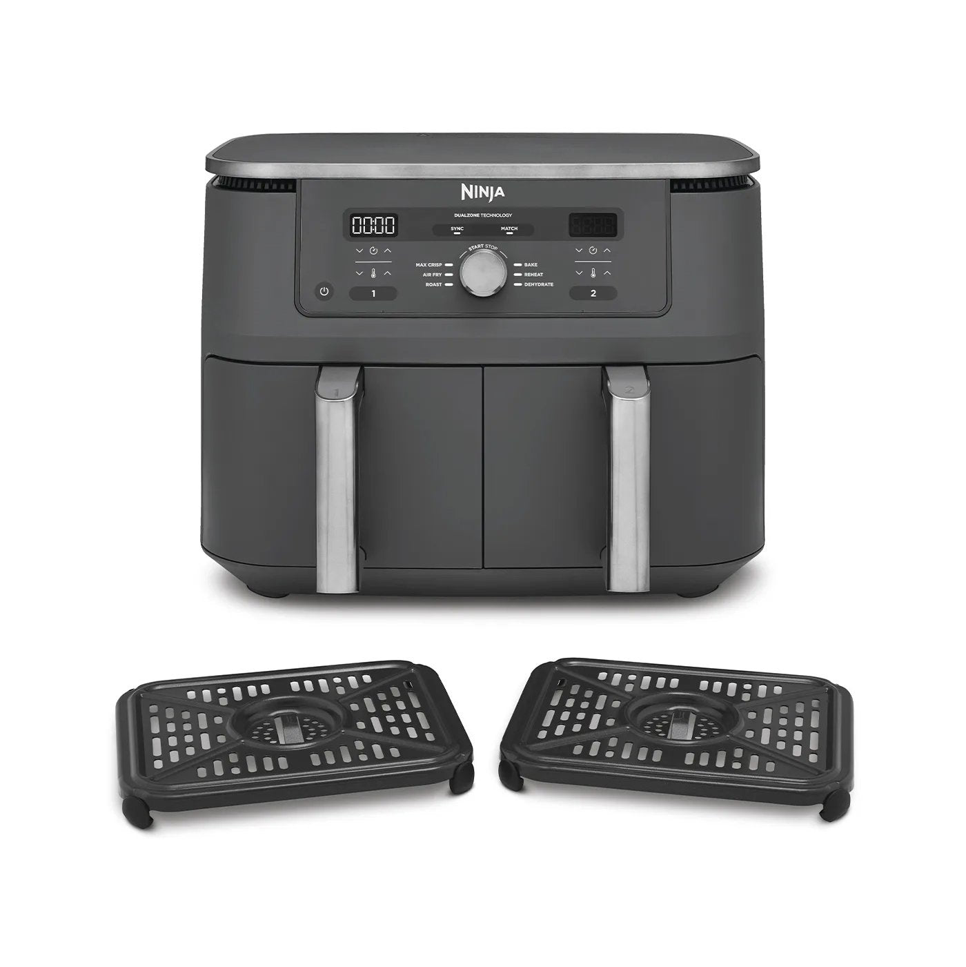 EAN 622356322676 - Ninja DZ400EU freidora Doble 9,5 L Independiente 2470 W Freidora de aire caliente Gris imagen 3