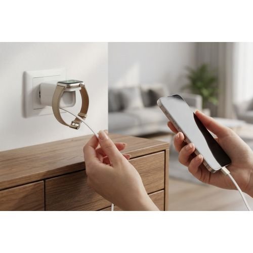 Ansmann Cargador Usb C De 65 W Con Cable Integrado Y Cargador De Apple Watch