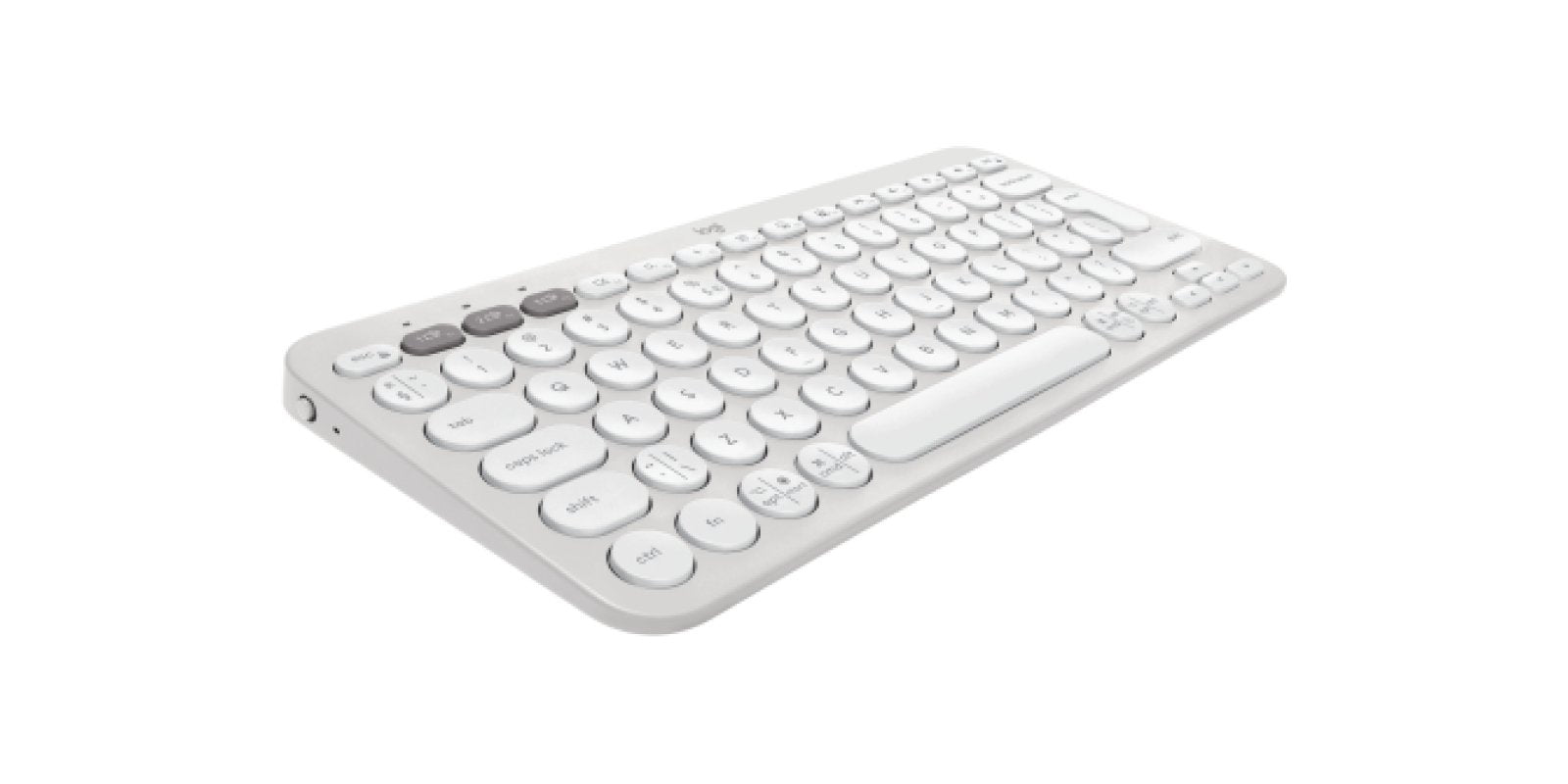 Teclado Inglés Logitech Pebble Keys 2 K380s Rf Wireless + Bluetooth Qwerty Internacional De Ee.Uu. Blanco
