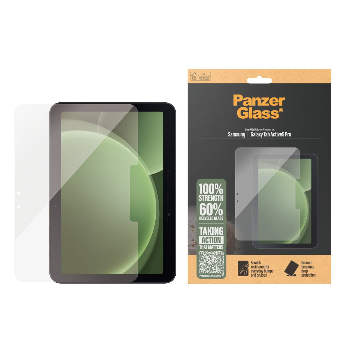 Panzerglass Screen Protector Samsung Galaxy Tab Active5 Pro Ultra Wide Fit