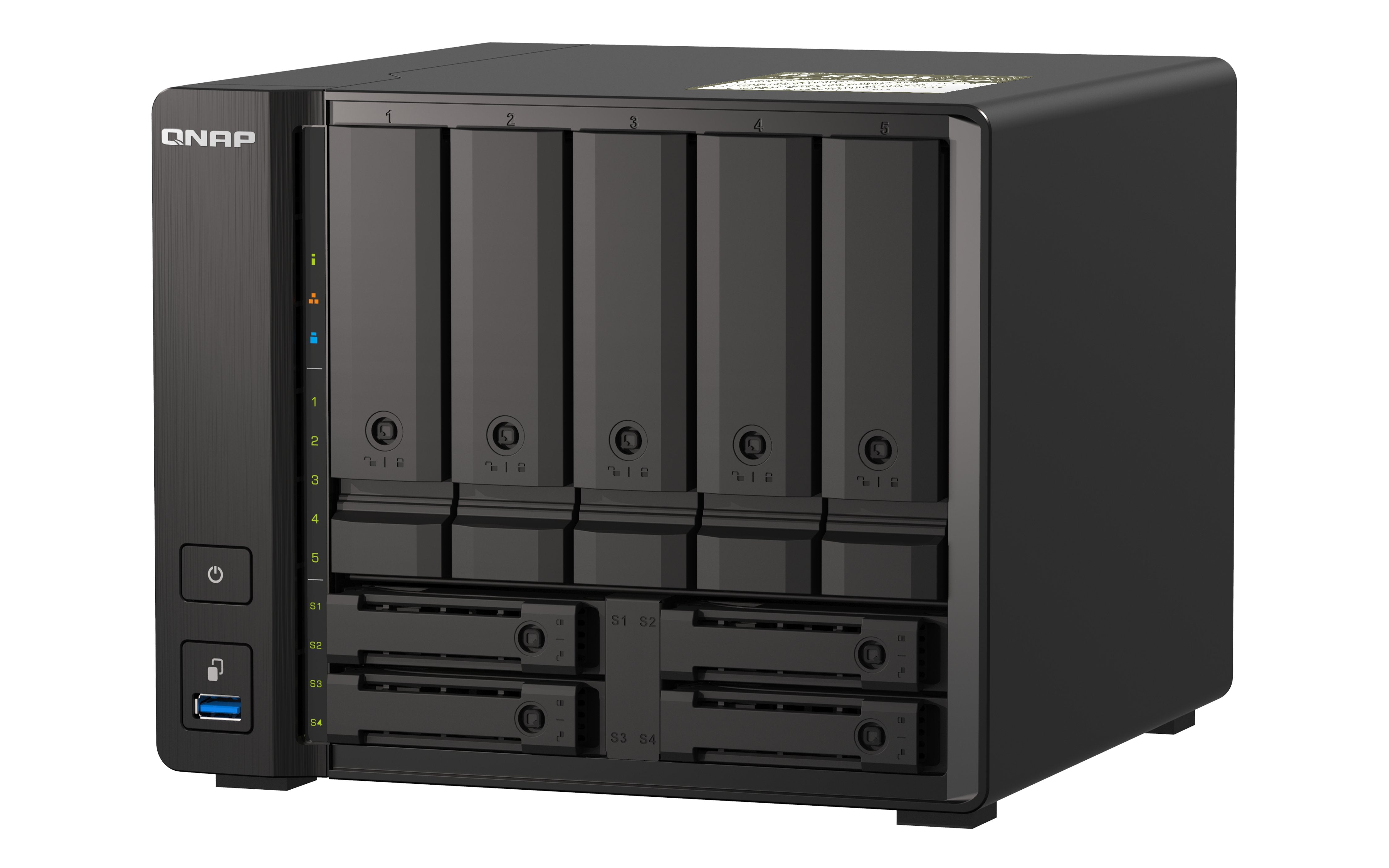 EAN 4713213518649 - QNAP TS-H973AX NAS Torre Ryzen Embedded V1500B 8 GB DDR4 0 TB QuTS hero Negro imagen 3