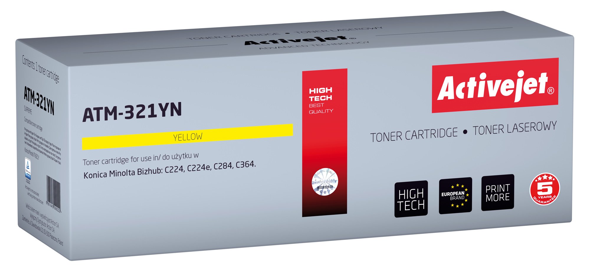 EAN 5901443099222 - Activejet ATM-321YN cartucho de tóner 1 pieza(s) Compatible imagen 1