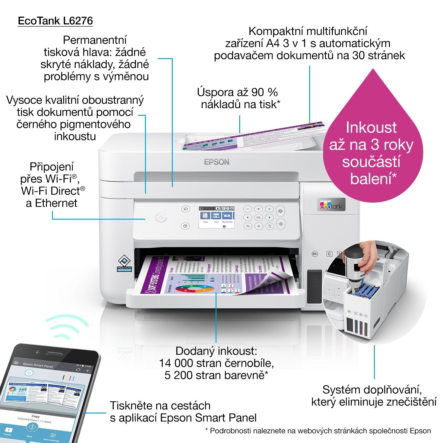 Epson Ecotank L6276 Inyección De Tinta A4 4800 X 1200 Dpi 33 Ppm Wifi