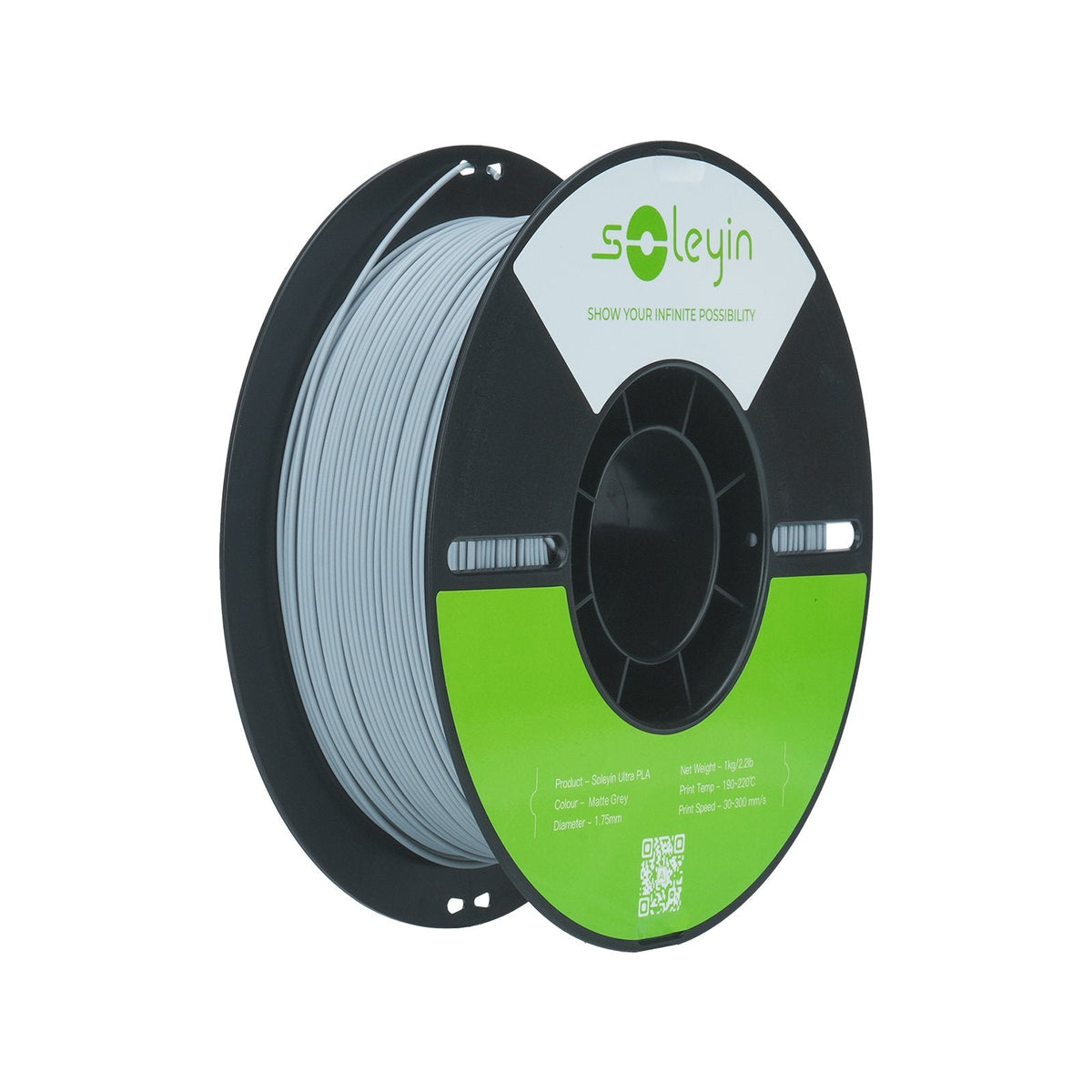 Soleyin Ultra Pla 1,75mm Negro Mate 1kg