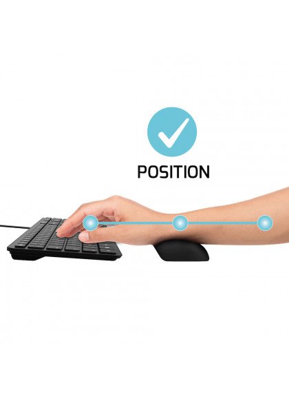 Port Designs 900718 Descansa Muñecas Gel, Poliéster, Caucho, Silicona Negro