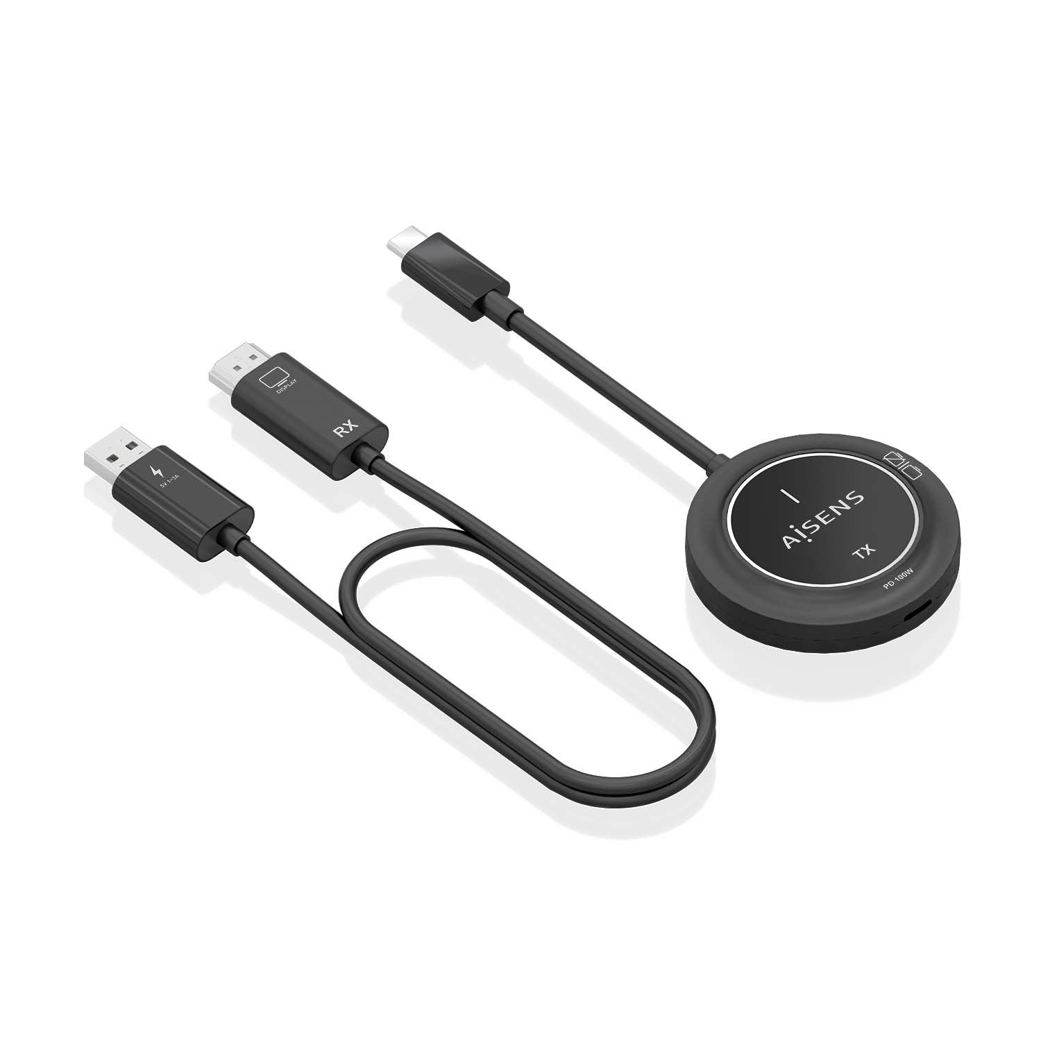 Aisens Usb-C A Hdmi Inalambrico 1080p 30m + Usb-C Pd 100w, Negro