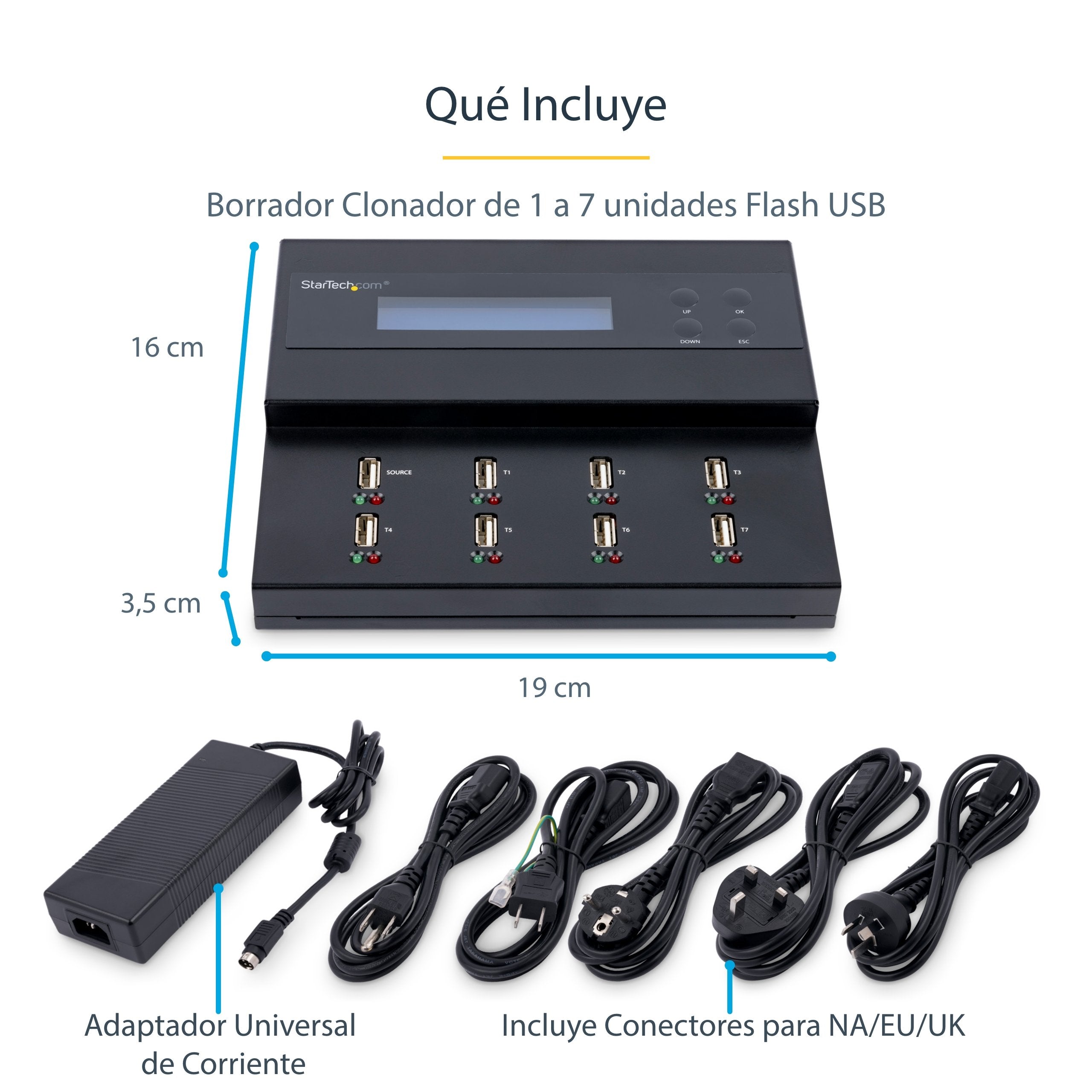 EAN 0065030870733 - StarTech.com USBDUPE17 duplicador de datos y soporte Duplicador de pendrives Negro 7 copias imagen 7