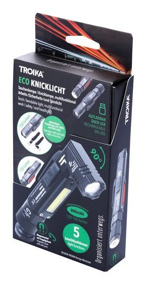 EAN 4024023202391 - TROIKA ECO KNICKLICHT Negro Linterna de mano + Linterna frontal COB LED imagen 5