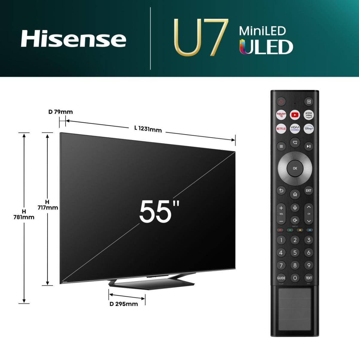 EAN 6942351404325 - Hisense 55U7NQ 139,7 cm (55") 4K Ultra HD Smart TV Wifi Gris 500 cd / m² imagen 2