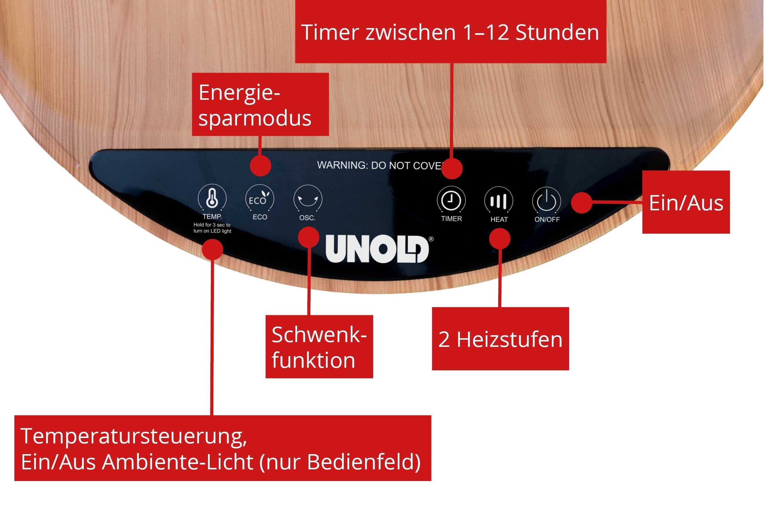 Ventilador Calefactor De Mesa Henry Negro/Madera, 2000 W 86545