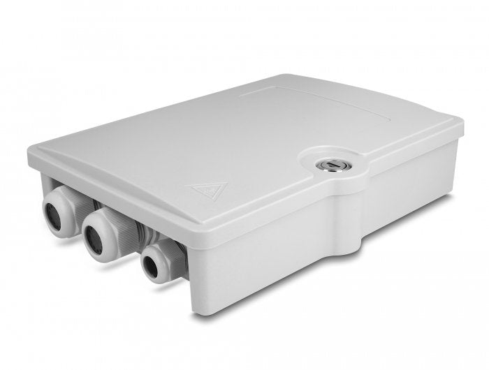 Lwl Verteilerbox Für Innen- Und Aussenbereich Ip55 Wasserfest Abschliessbar 6 Port Grau