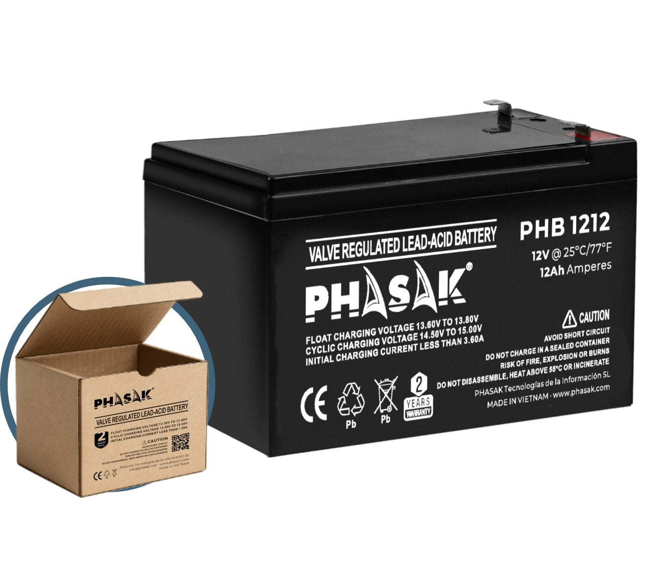 EAN 5605922050949 - Phasak PHB 1212 batería para sistema ups Sealed Lead Acid (VRLA) imagen 1