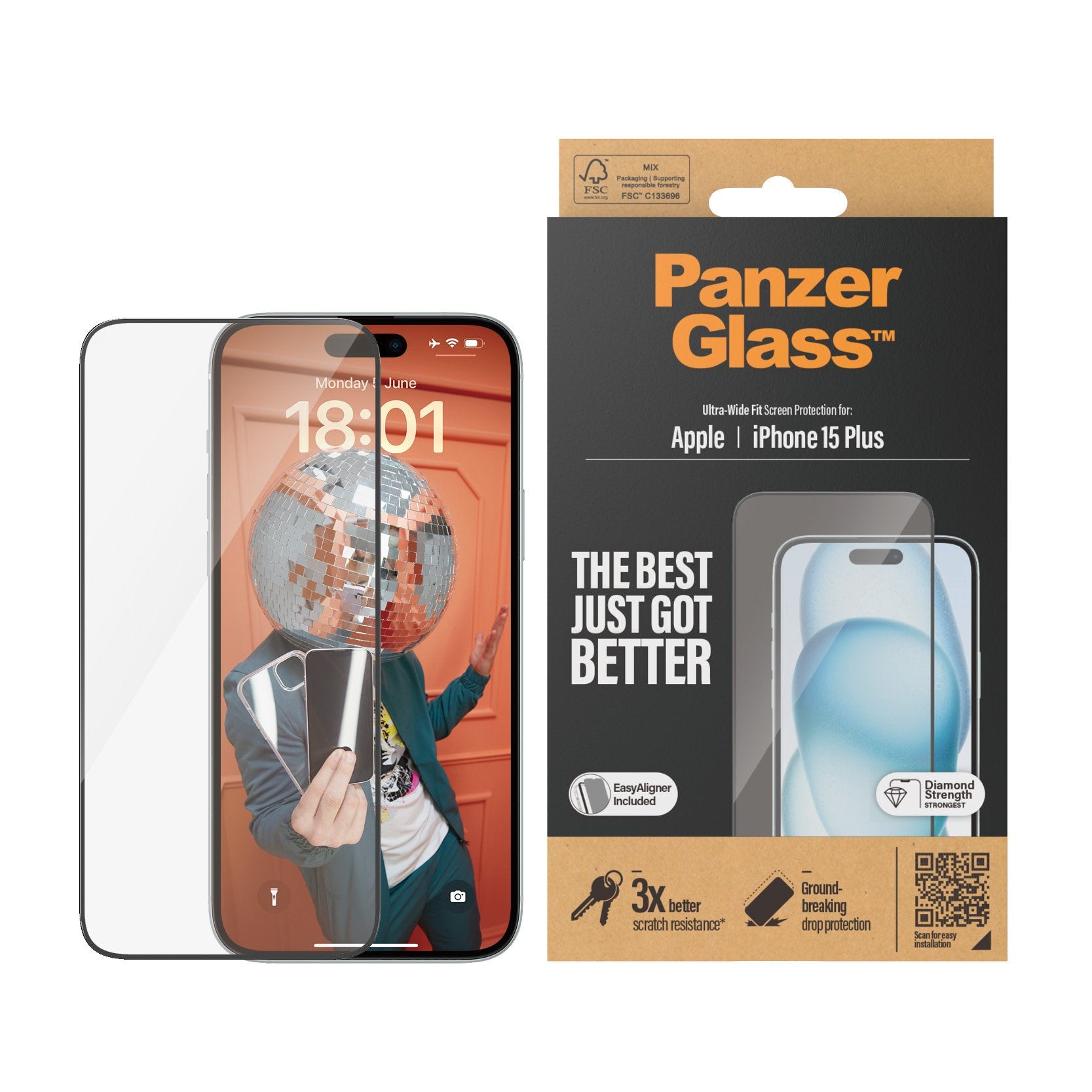 EAN 5711724028113 - PanzerGlass ® Screen Protector iPhone 15 Plus | Ultra-Wide Fit w. EasyAligner Protector de pantalla Apple imagen 4