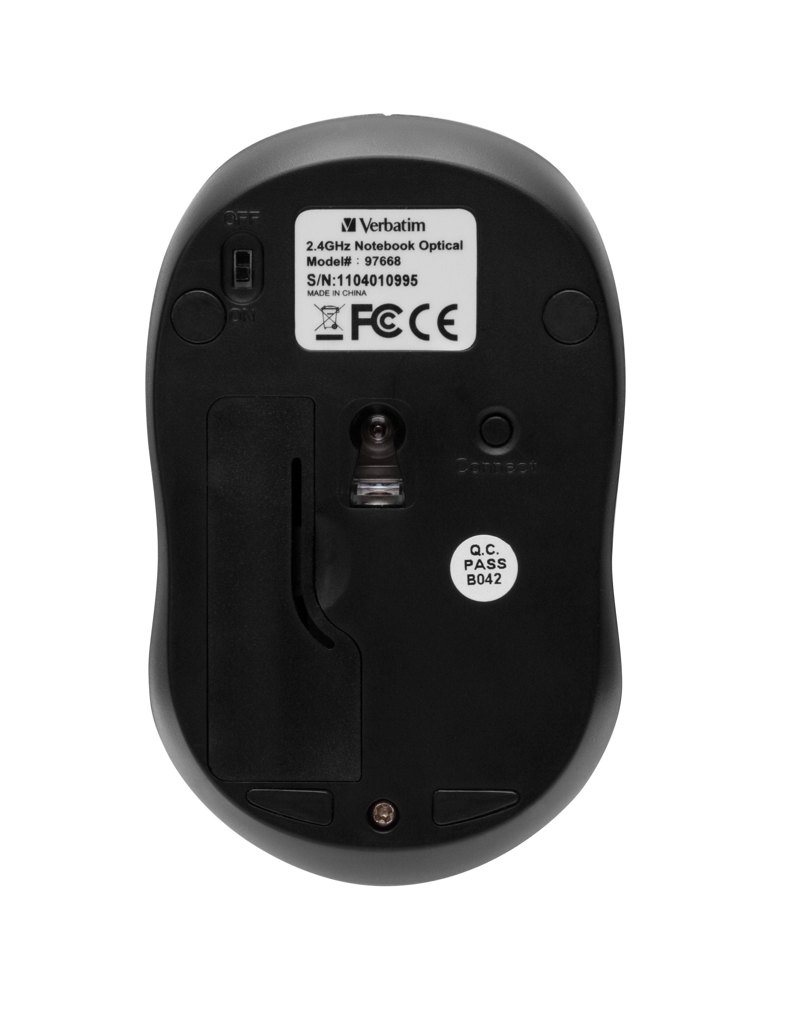 Verbatim Ratón Go Nano Inalámbrico 1600ppp Compacto Ambidiestros Receptor Usb Fucsia