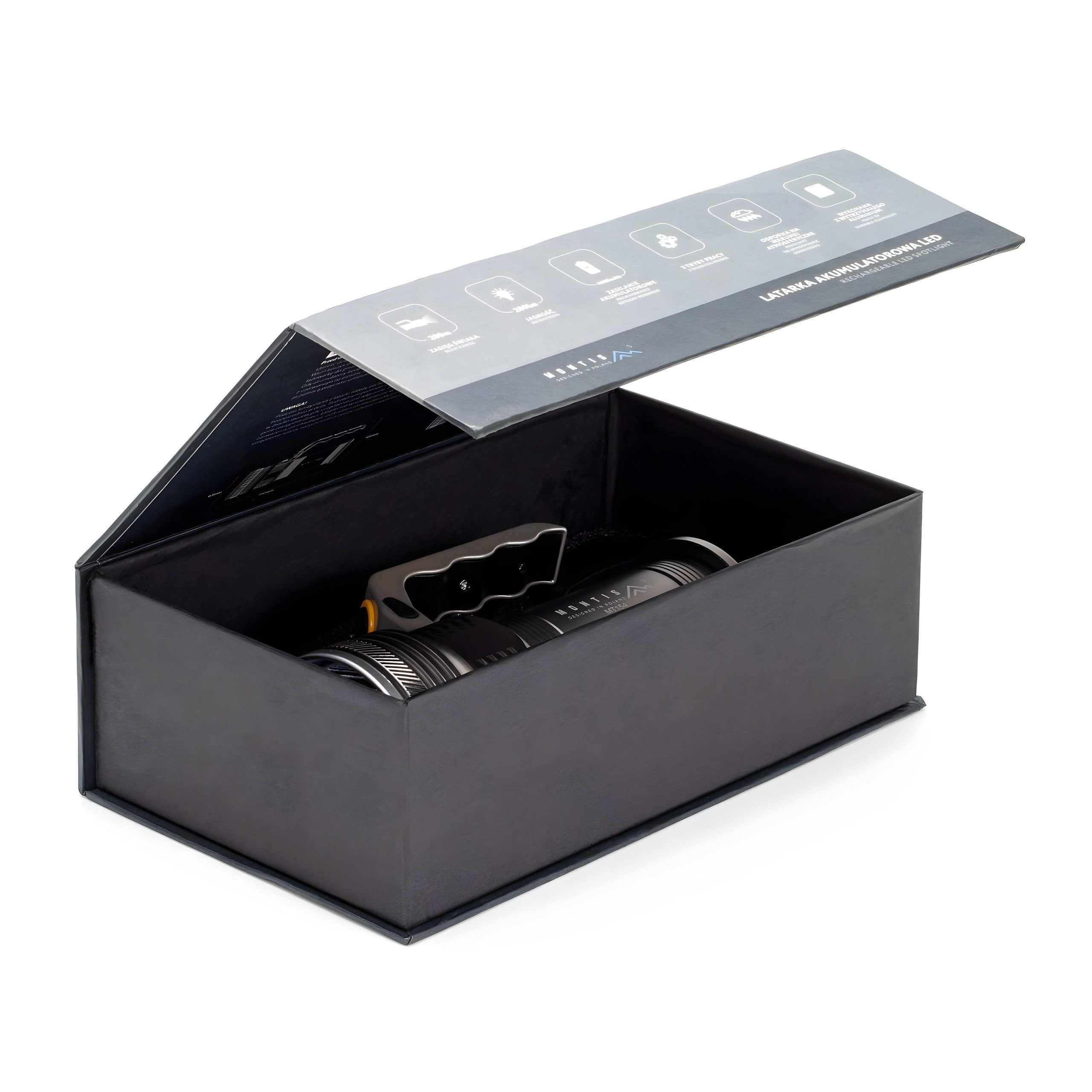 EAN 5901811409738 - Montis Aluminiowa ręczna latarka akumulatorowa LED MT154 Gris Linterna de mano imagen 4