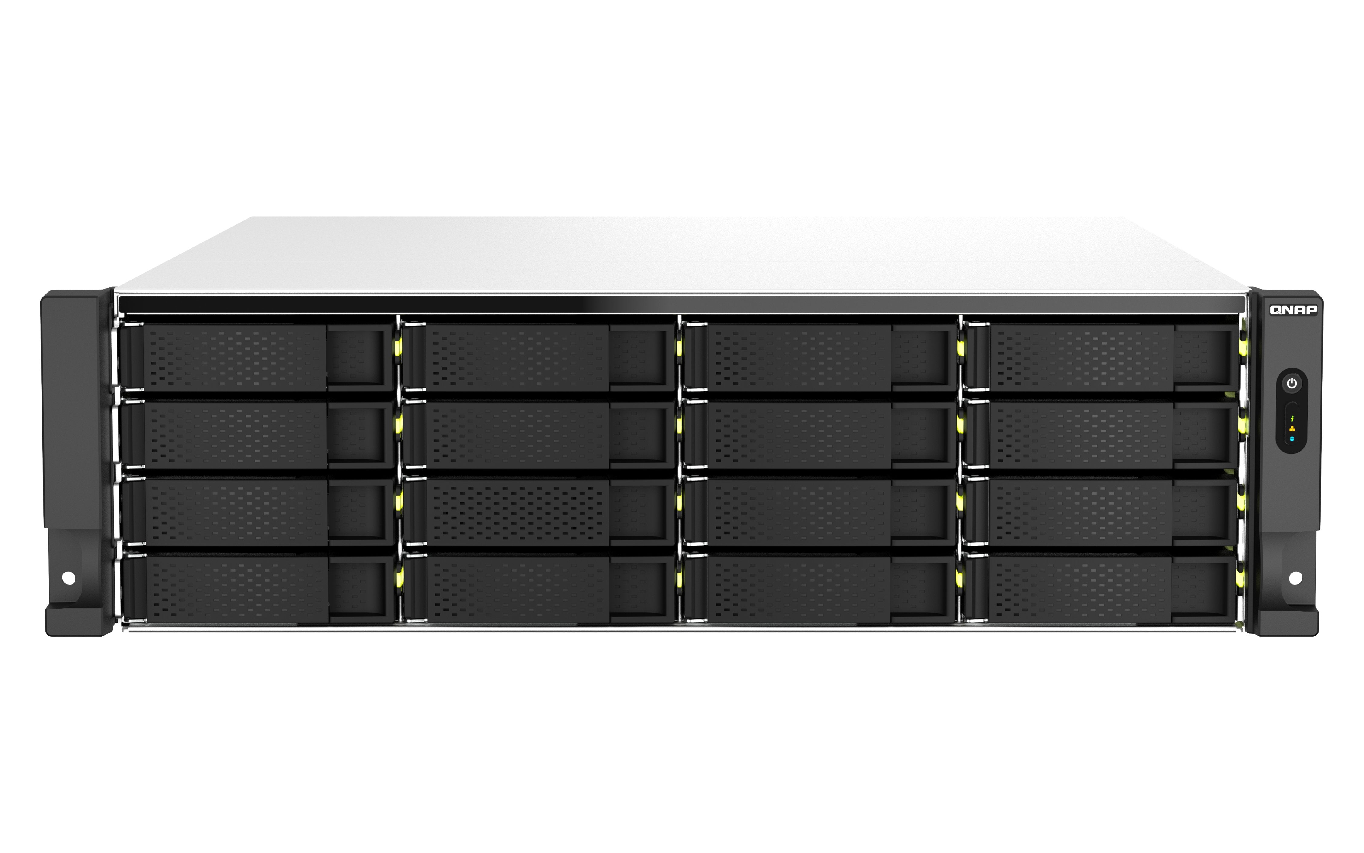 EAN 4711103082263 - QNAP TS-H2287XU-RP NAS Bastidor (3U) Intel Xeon E E-2378 64 GB DDR4 0 TB QuTS hero Negro, Blanco imagen 1