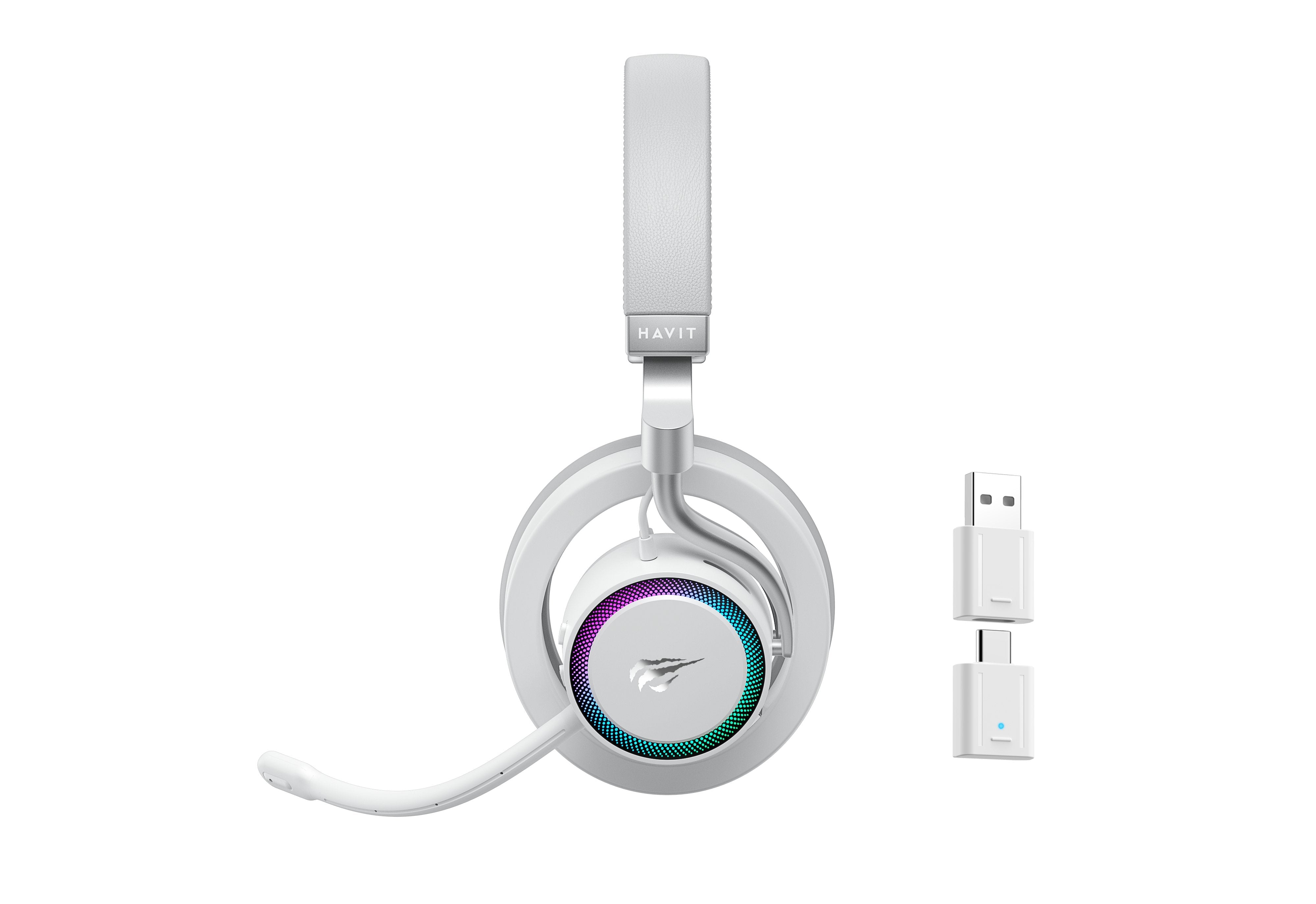 Auriculares Havit Fuxi-H8 Con Cable/Inalámbricos Para Juegos (Blancos)