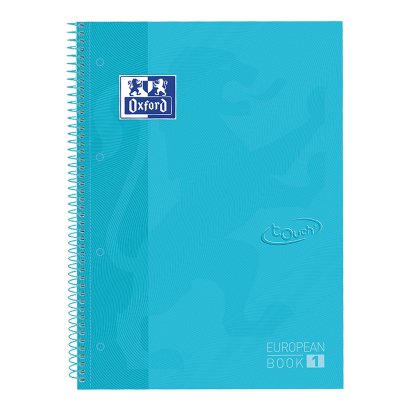 Oxford Cuaderno Europeanbook 1 School Microperforado 80 Hojas 1 Línea Tapas Extraduras Touch A4+ Azul Pastel -5u-