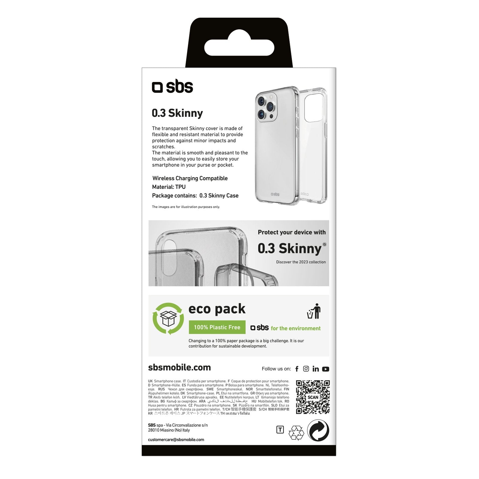 Funda Sbs Skinny Iphone 15 Pro Max Transp.