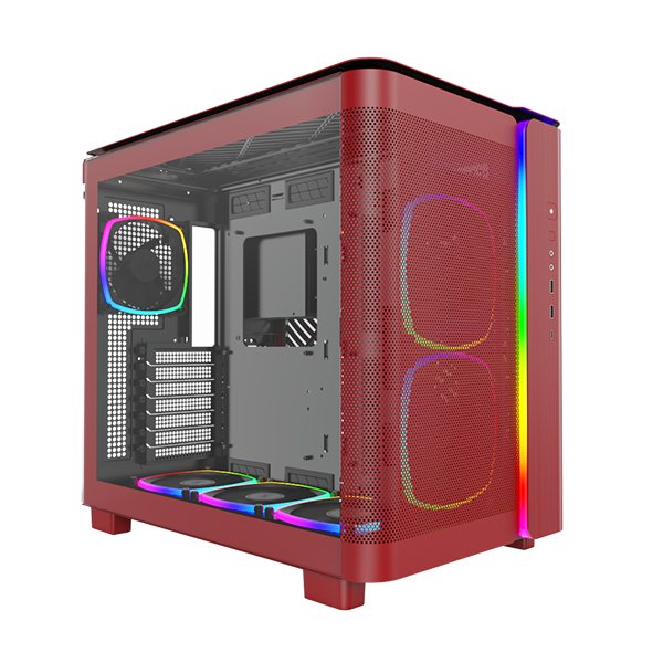 Caja Montech King Pro 95, Roja, Vidrio Templado X 2 King95pror
