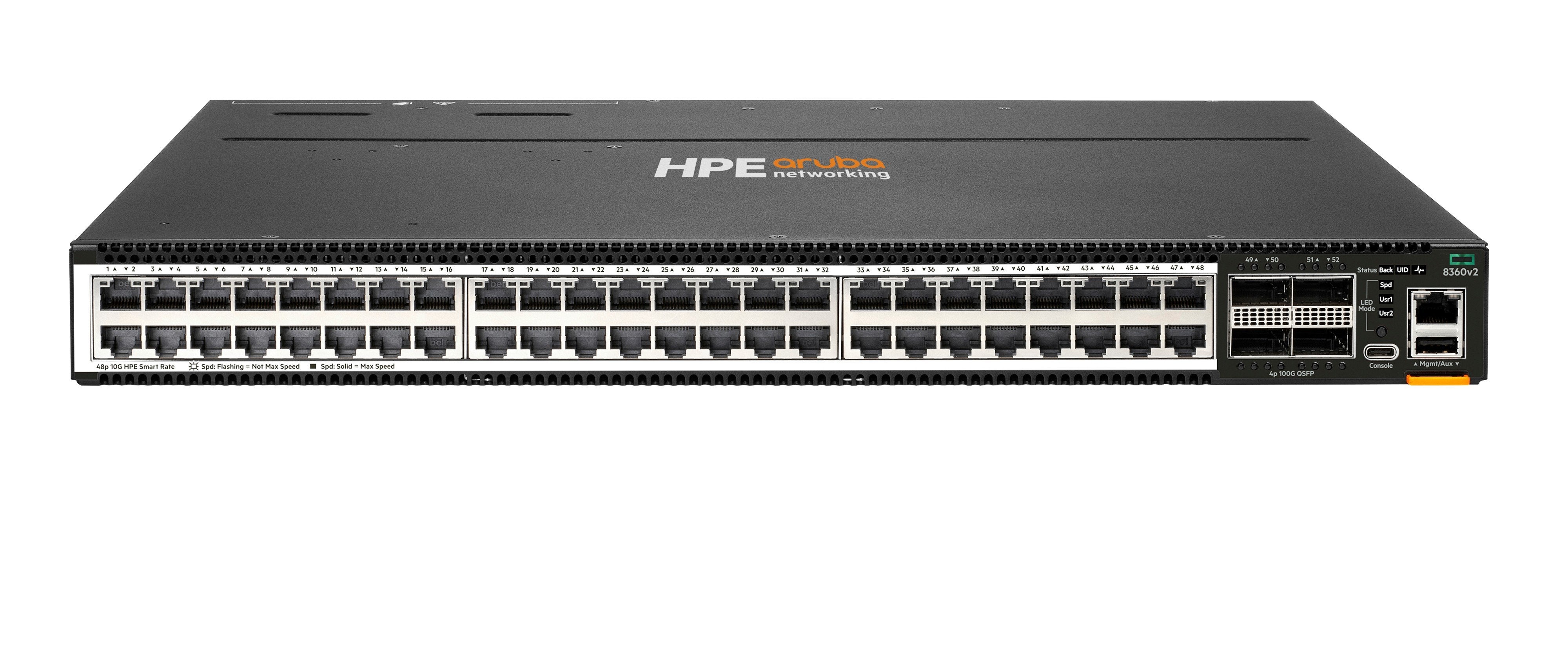 EAN 190017590943 - HPE Aruba Networking CX 8360-48XT4C v2 48p 1G/10GBase-T 4p 100G QSFP28 FB 3 Fans 2AC Bundle imagen 1