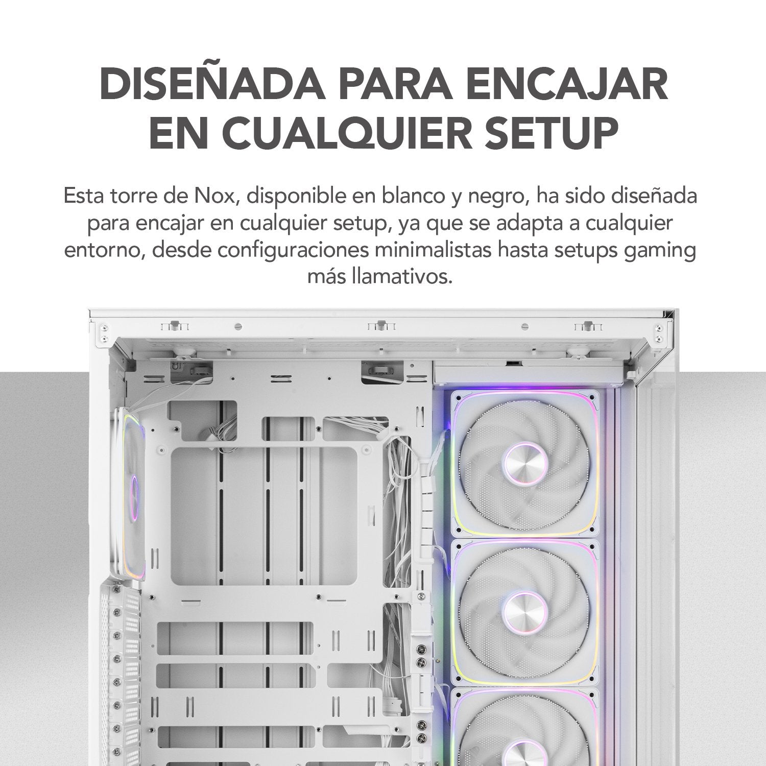 Caja Gaming Semitorre Nox Hummer Blade Blanca