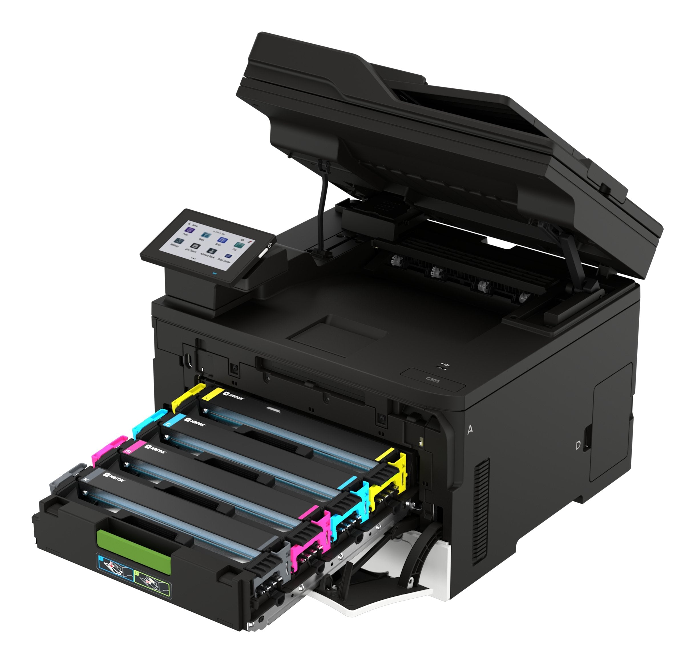 Xerox C305v/Aeeu Impresora Multifunción Color Laser A4/Legal (Material) Hasta 30 Ppm (Copiando) Hasta 30 Ppm (Impresión) 250 Hojas 33.6 Kbps Usb 2.0 Gigabit Lan Wi-Fi(Ac) Host Usb 2.0