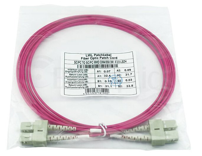 Blueoptics Sfp3232fu1mk Cable De Fibra Optica 1 M Sc Om4 Magenta