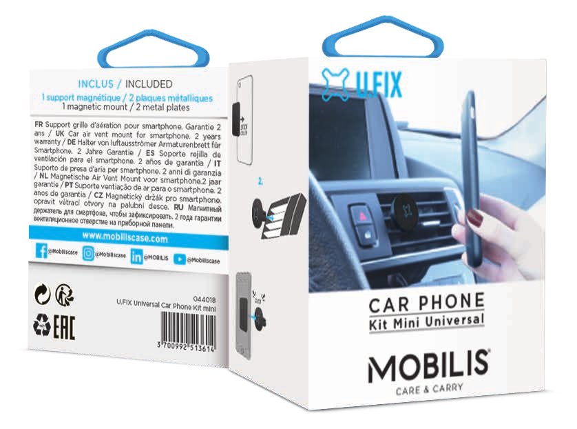 Mobilis U.Fix Soporte Pasivo Teléfono Móvil/Smartphone Ventilación De Aire Negro