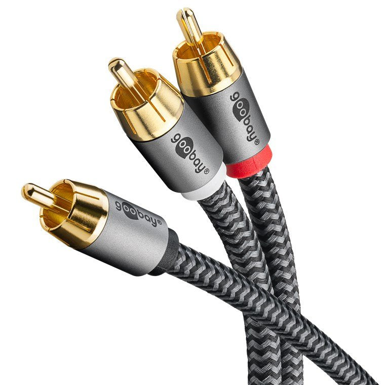 Cable 5,0m 1xrca M A 2xrca Macho Subwoofer Flexiplus Nylon Goobay
