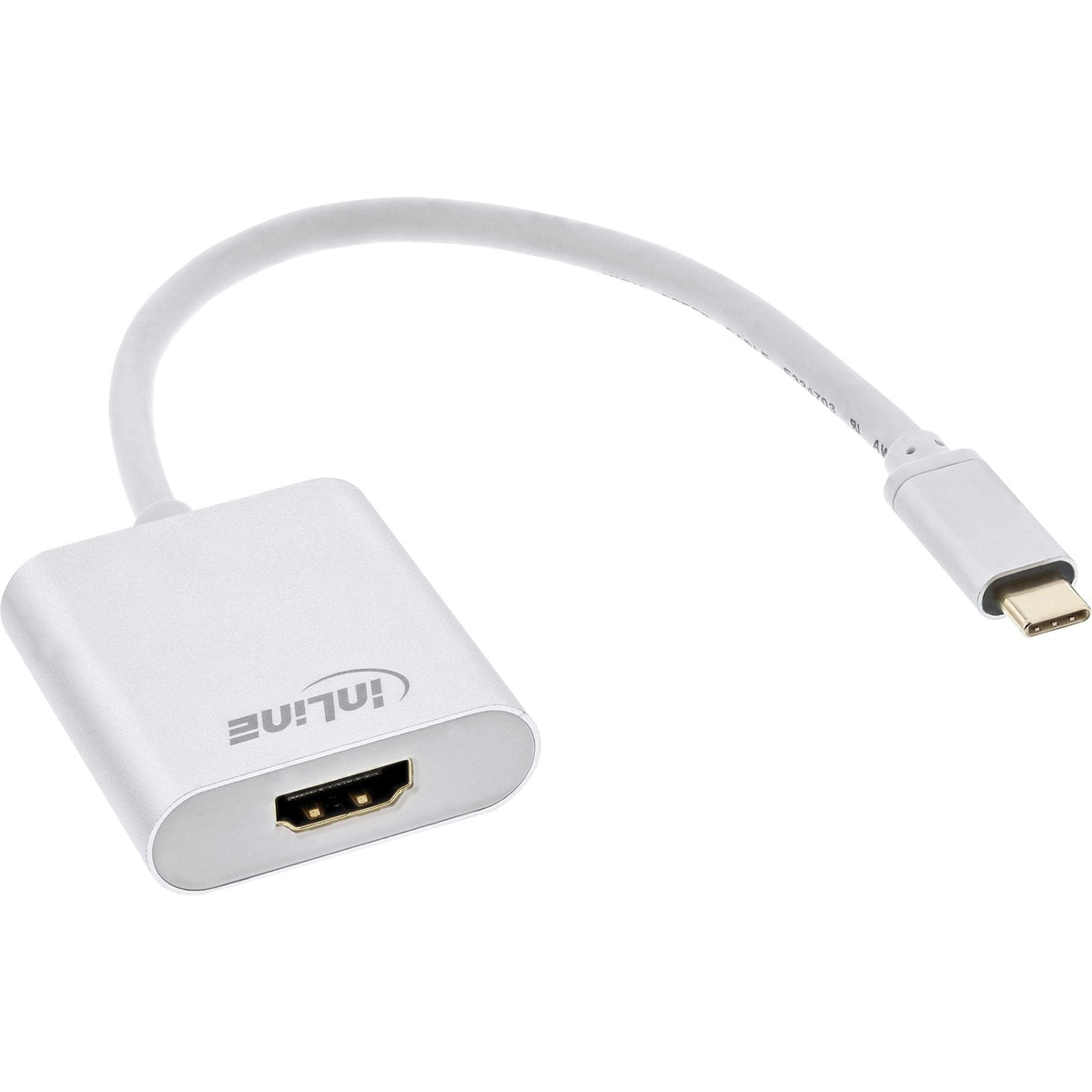 Adaptador Usb Inline, Usb Tipo C Macho A Hdmi Hembra (Modo Dp Alt), 4k2k, Plata, 0,2 M