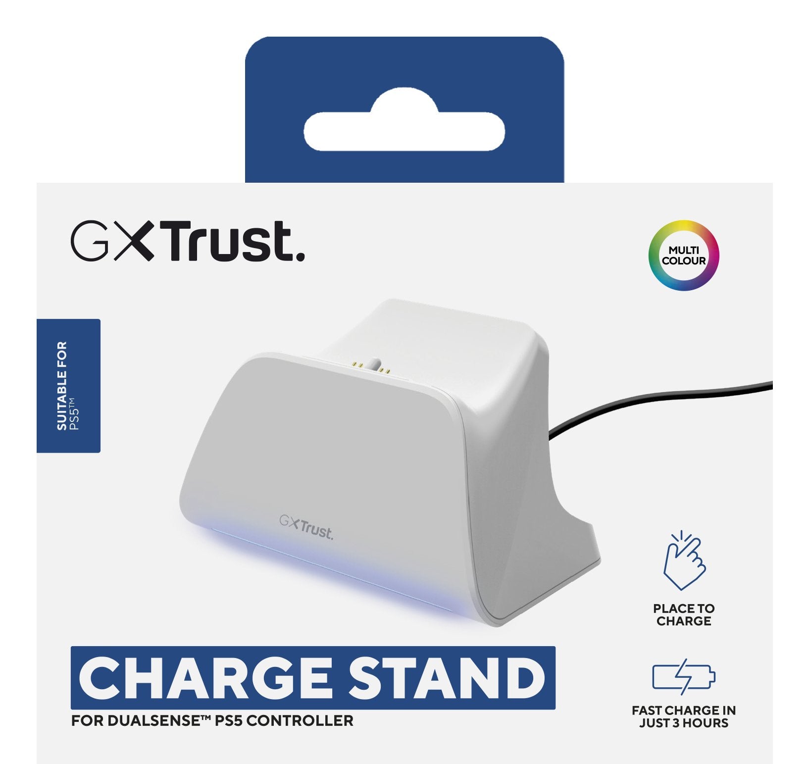 Base De Carga Rapida Para Ps5 Gxt 255 Blanco Trust Soporte De Carga Rápida / Indicadores Lumínicos