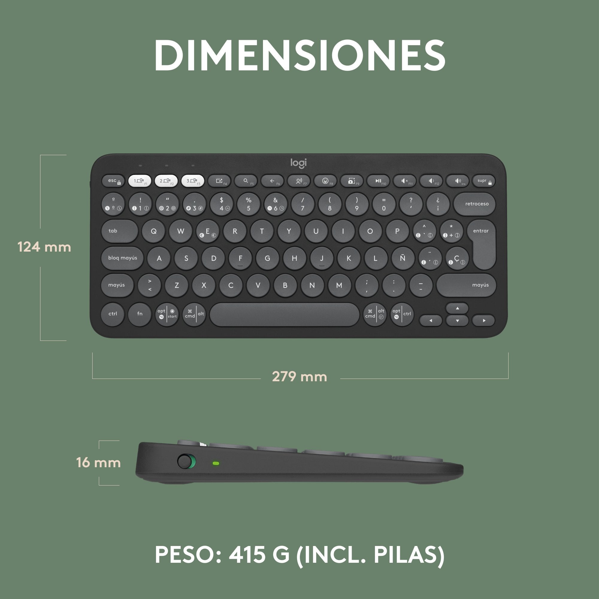 EAN 5099206111127 - Logitech 920-011827 teclado Universal Bluetooth QWERTY Español Grafito imagen 17