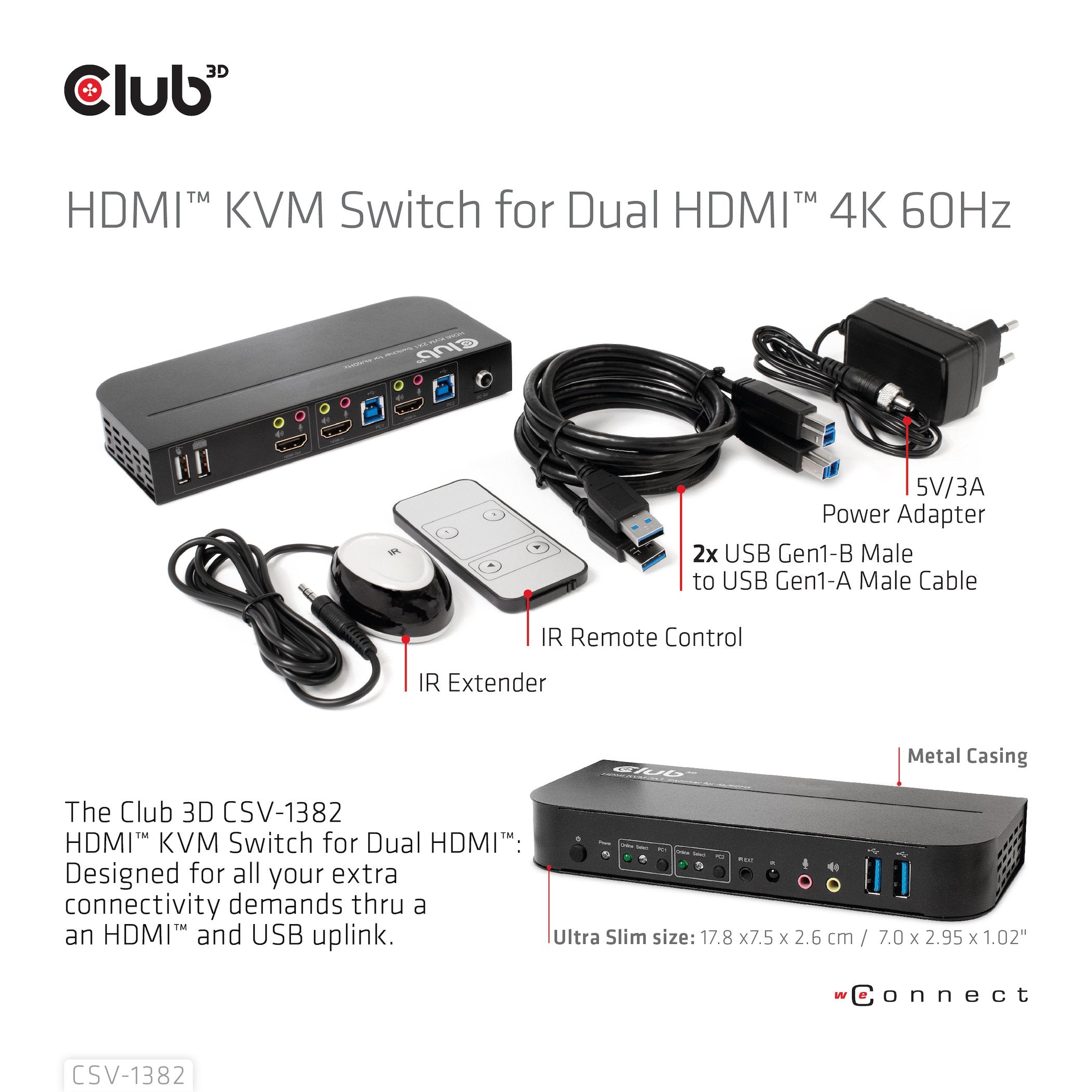EAN 8719214472245 - CLUB3D CSV-1382 interruptor KVM Negro imagen 8