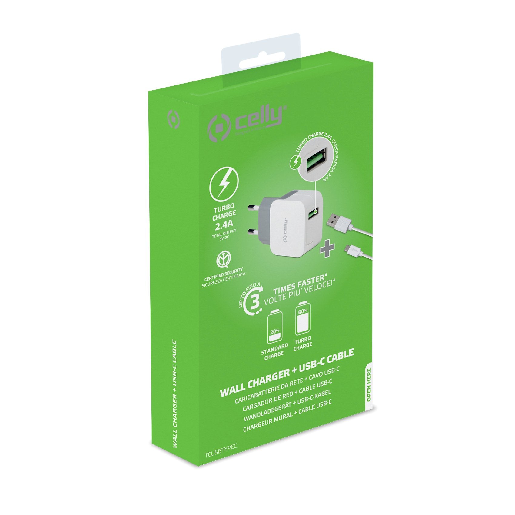 EAN 8021735723882 - Celly TCUSBTYPEC cargador de dispositivo móvil Universal Blanco USB Interior imagen 3