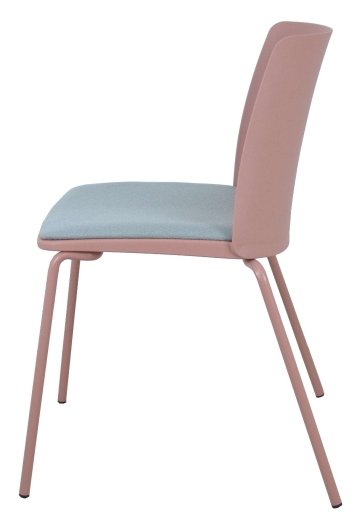 Piqueras Y Crespo Pack 4 Sillas Orgaz Bali Gris Claro Carcasa Rosa Y Chasis Rosa