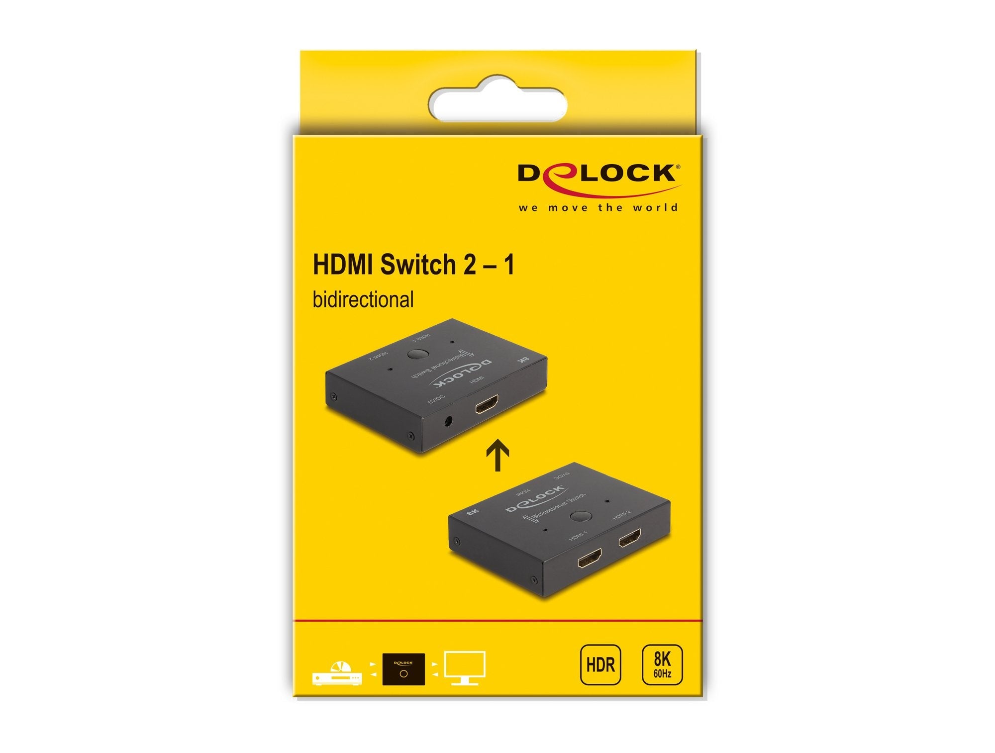 Delock 18776 Hdmi 2 - 1 Switch Bidireccional 8k 60 Hz