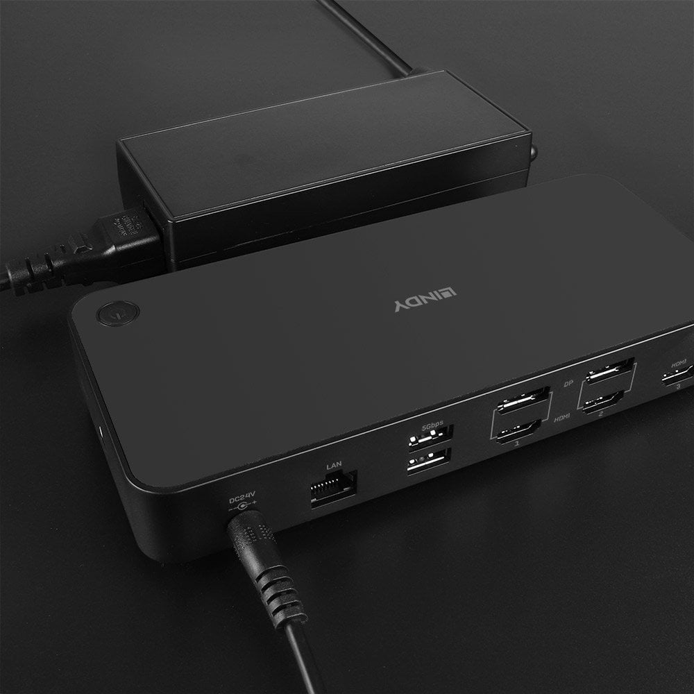 Lindy Dst-Pro Universal Acoplamiento Usb 3.2 Gen 2 (3.1 Gen 2) Type-C Negro